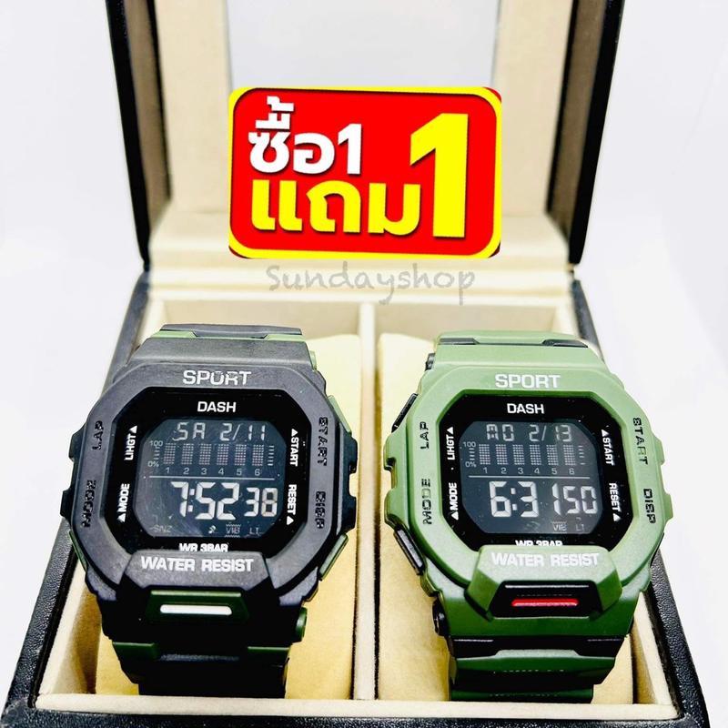 นาฬิกาดิจิตอล ทรงสีเหลี่ยม Sport รุ่นยอดฮิต  ขนาดหน้าปัด 40 mm  กันน้ำ ใส่ได้ทั้งชายและหญิง
