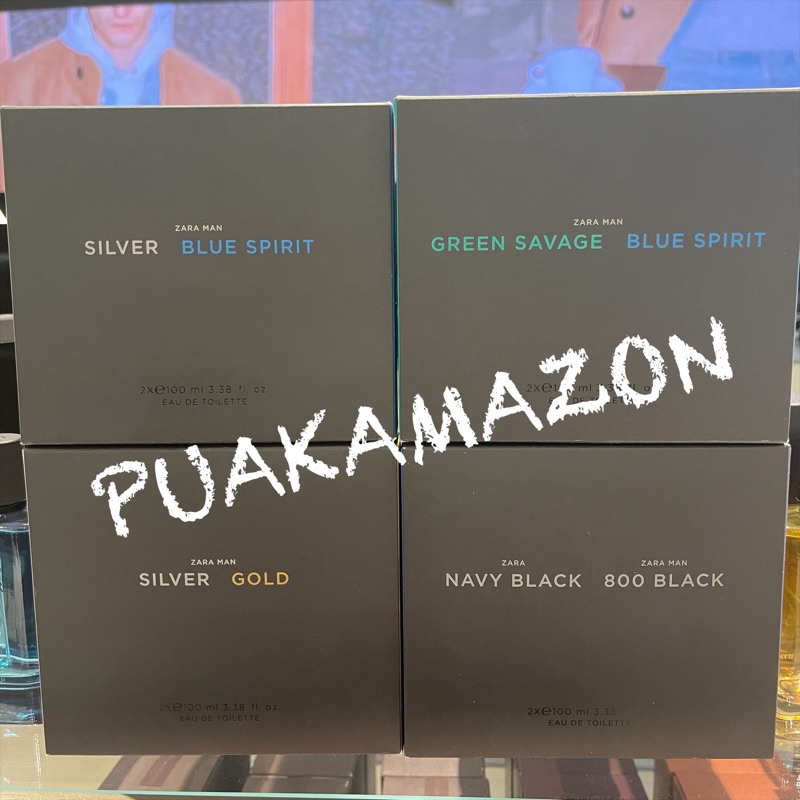 zara น้ำหอมชาย แพคคู่ man silver + man gold, man silver + man blue spirit ซาร่า green savage 800 bla