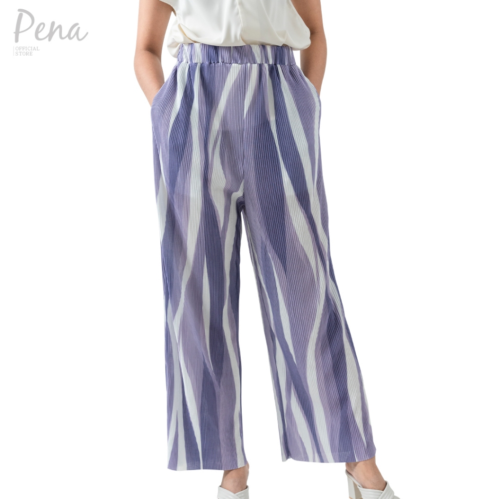 Pena house กางเกงขายาวผ้าพลีท เอวยางยืด PWPL122301