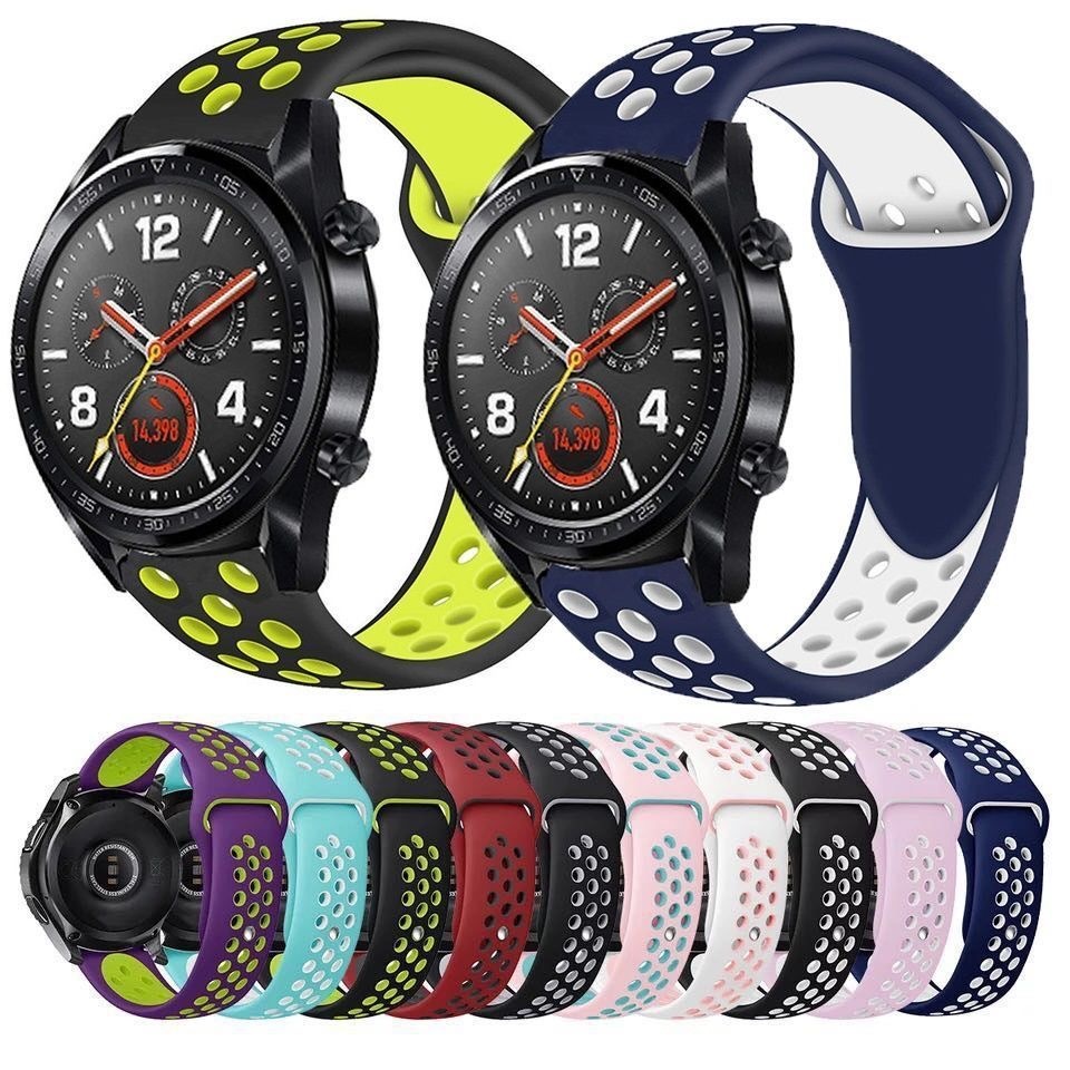 สายนาฬิกาสำหรับ Samsung Huawei watchขนาด 22mmสายนาฬิกาซิลิโคน Nike Sports ใช้ร่วมกับ seiko watchขนาด20mm