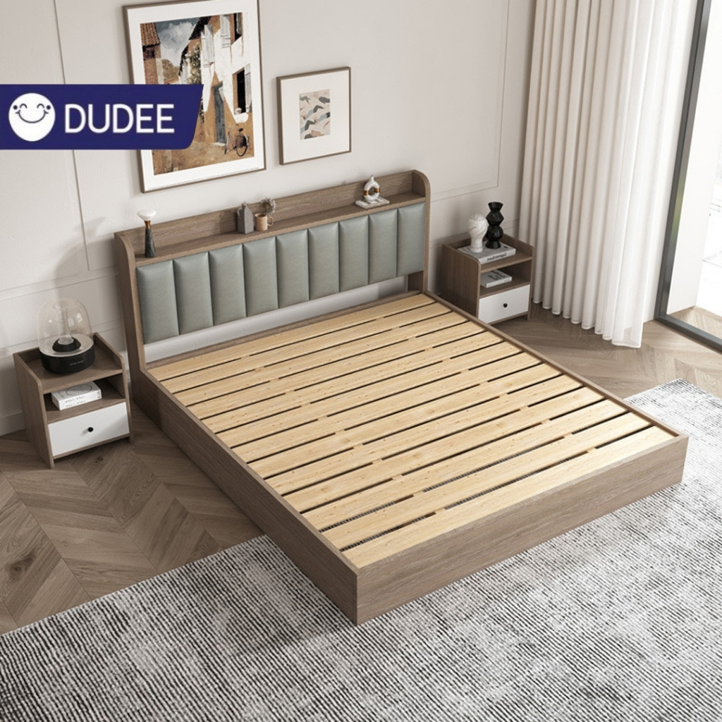 DUDEE เตียงนอนไม้สุดหรู พร้อมหัวเตียงบุเบาะรุ่นใหม่ ออกแบบได้ทันสมัยเพิ่มความหรูให้ห้องนอน