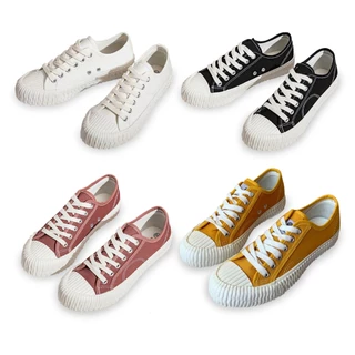 พร้อมส่งในไทย ส่งทุกวัน รุ่น 77 รองเท้าผ้าใบบิสกิตสีขาว มีไซส์ 36-45