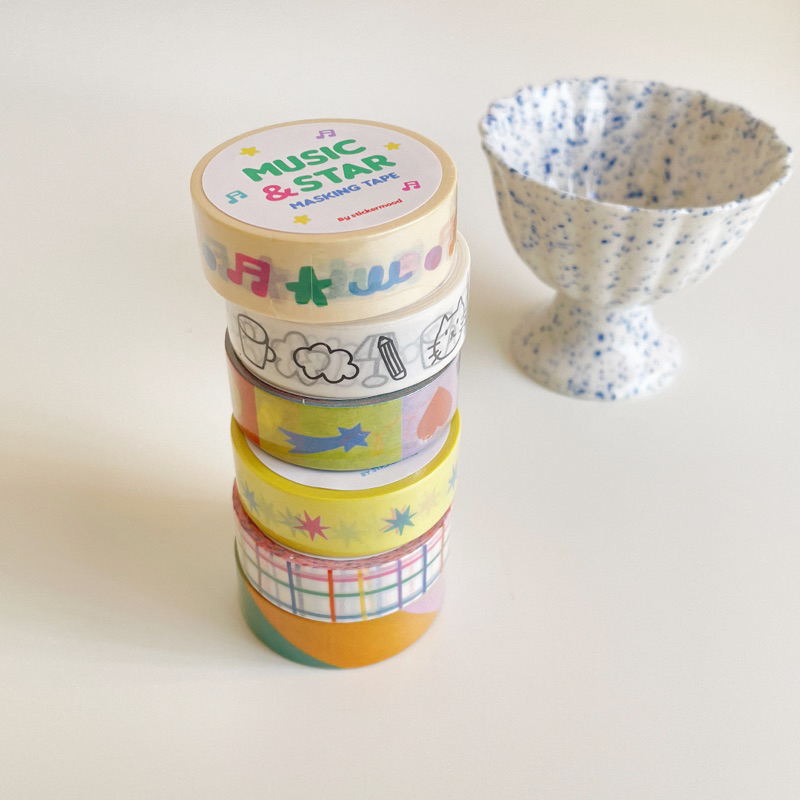 **ทักแชทขอโค้ด** 💖🫧Masking Tape เทปตกแต่ง☁️🌈(รหัส : MT_001-6)