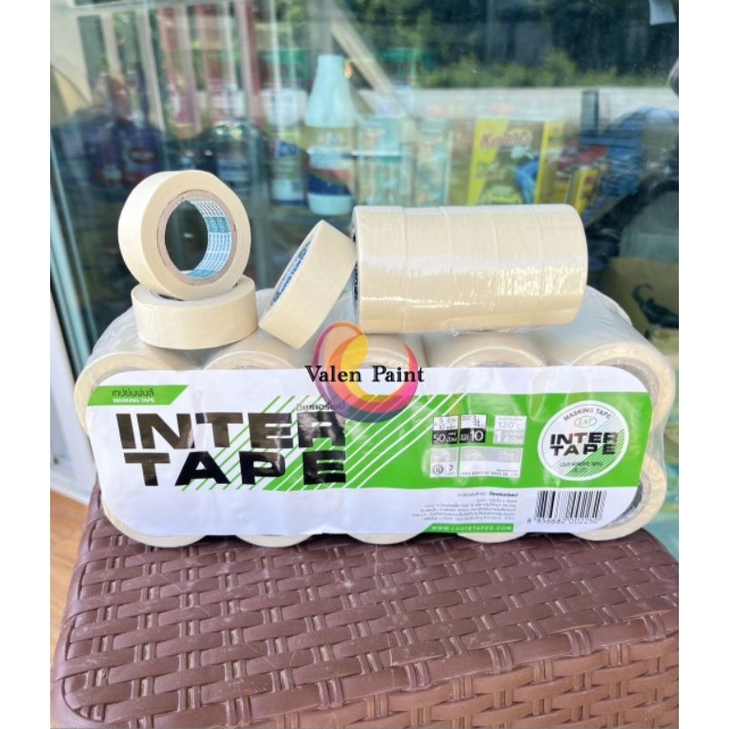 กระดาษกาว เทปกาว เทปย่นพ่นสี ขนาด 3/4" แบ่งขาย ตรา อินเตอร์เทป INTERTAPE