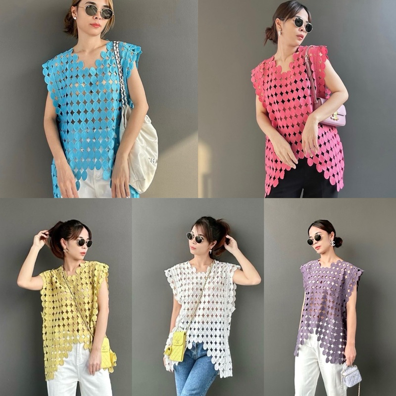เสื้อลูกไม้ ลายรังผึ้ง ดีเทลเกร๋มากค่ะ งานลูกไม้ HONEYCOMB LACE TOP