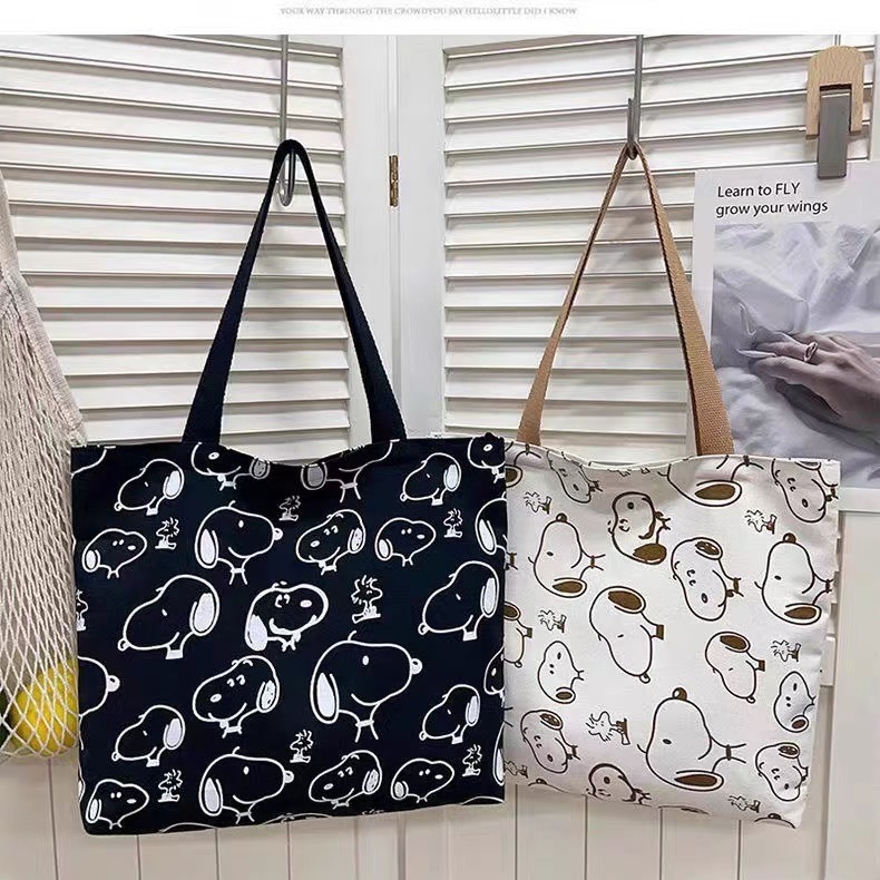กระเป๋าผ้ามินิมอล 6 ลายสกรีน ขนาด 39x35cm กระเป๋า Tote Bag（yoloo）