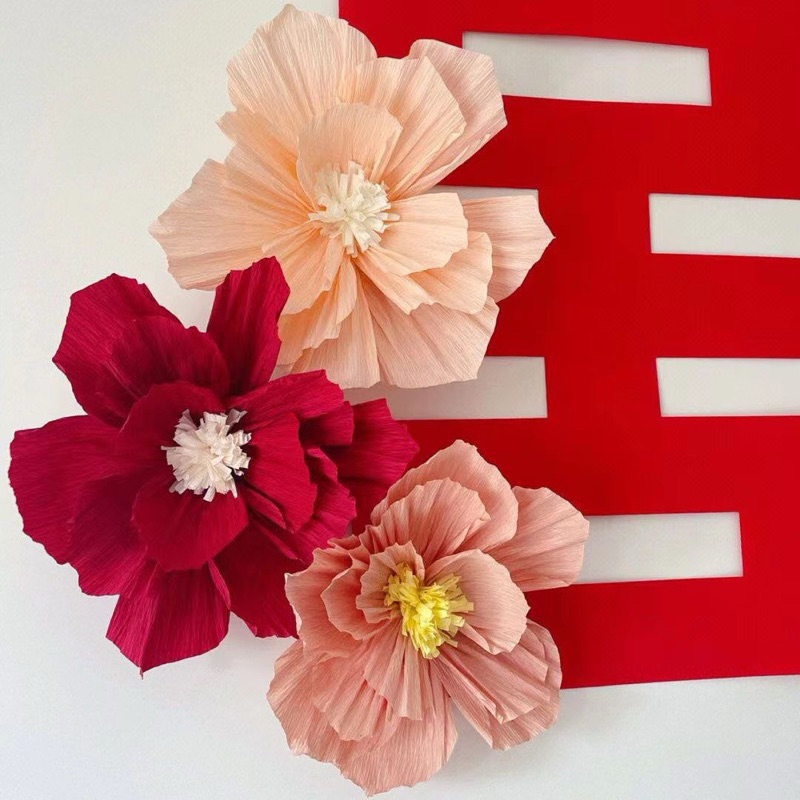 ดอกไม้กระดาษสา มี 3 สี 3 ขนาดครับ