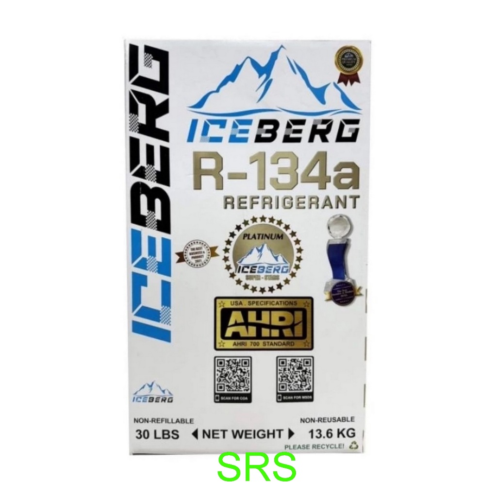 น้ำยาแอร์ R134 ยี่ห้อ ไอซ์เบิร์ก Iceberg น้ำหนัก 13.6 กิโล แท้100%