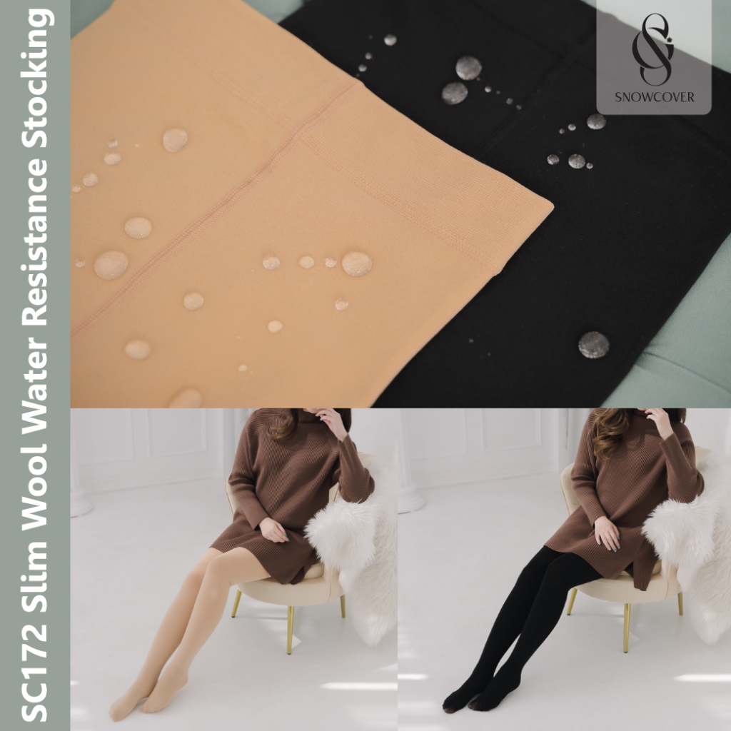 SNOWCOVER - SC172 ถุงน่องกันละอองน้ำบุขนวูลอ่อนๆ ใส่สบาย ขาเรียว เหมาะสำหรับอากาศ 8 องศาขึ้นไป