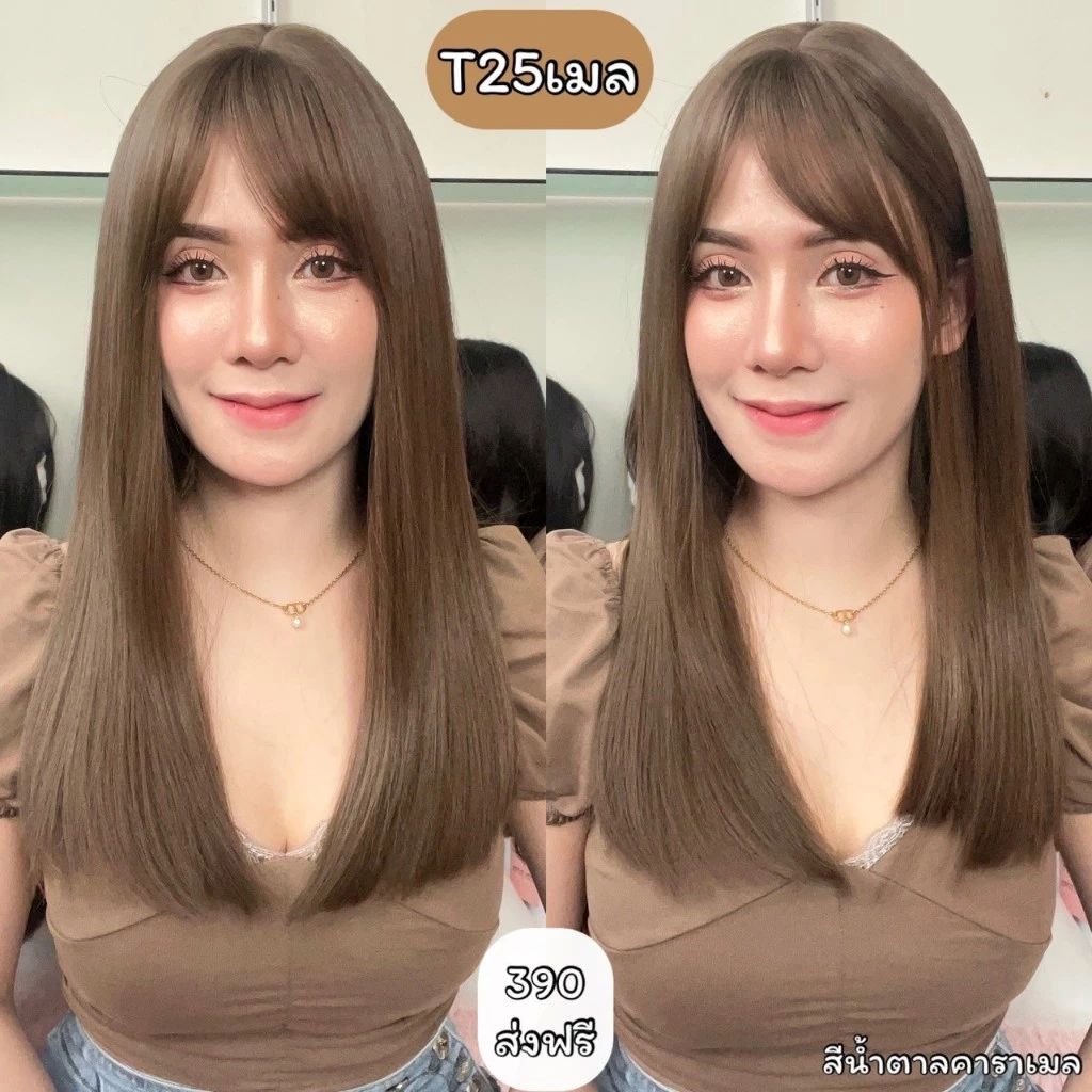 รหัส T25 : วิกผมตรง ความยาวกำลังดี (แถมเน็ต+ขาตั้ง)