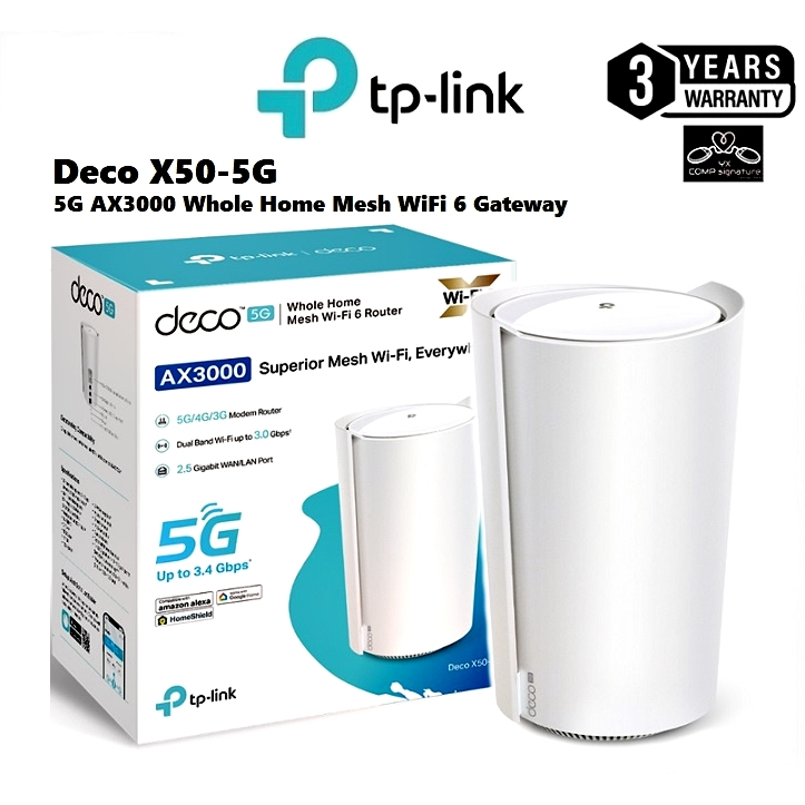 ⚡️เร้าเตอร์ใส่ซิม 5G⚡️TP-LINK (Deco X50-5G) AX3000 Whole Home Mesh WiFi 6 Gateway