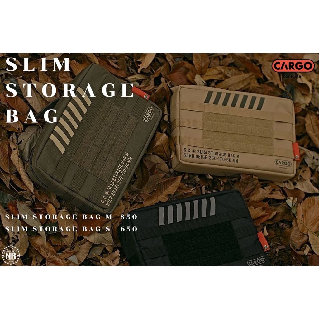 CARGO CONTAINER SLIM STORAGE BAG S, M กระเป๋า อเนกประสงค์ เก็บของ มีตีนตุ๊กแกและสายรัด by Jeep Camping