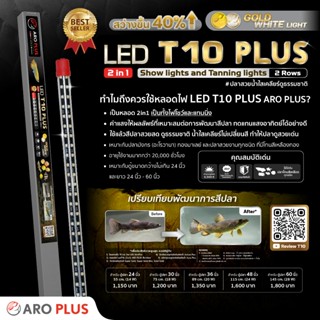 หลอดไฟ LED T10 Plus 2in1 แบบ 2 แถว  สีขาวทอง