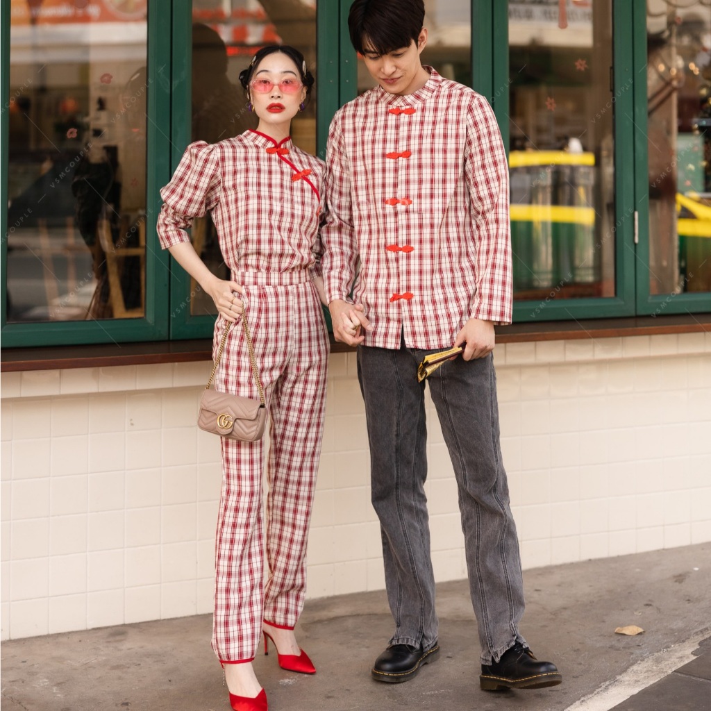 ชุดคู่ตรุษจีน ชุดใส่รับอั่งเปา ชุดคู่ ชุดคู่กี่เพ้า ชุดไปงาน ชุดออกงาน วันตรุษจีน กี่เพ้า เสื้อคอจีน