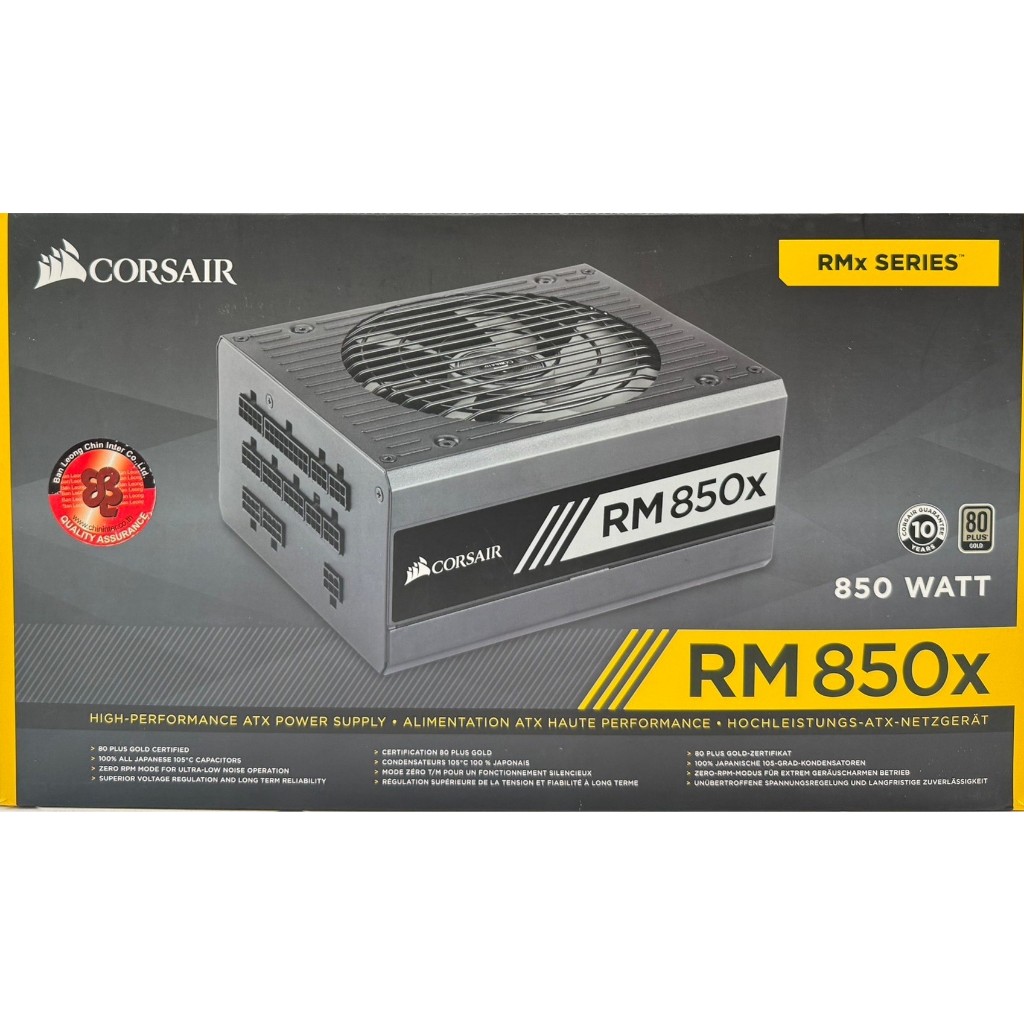 POWER SUPPLY (อุปกรณ์จ่ายไฟ) CORSAIR RM850X - 850W 80 PLUS GOLD (ฺBLACK) มือสอง ประกันไทย