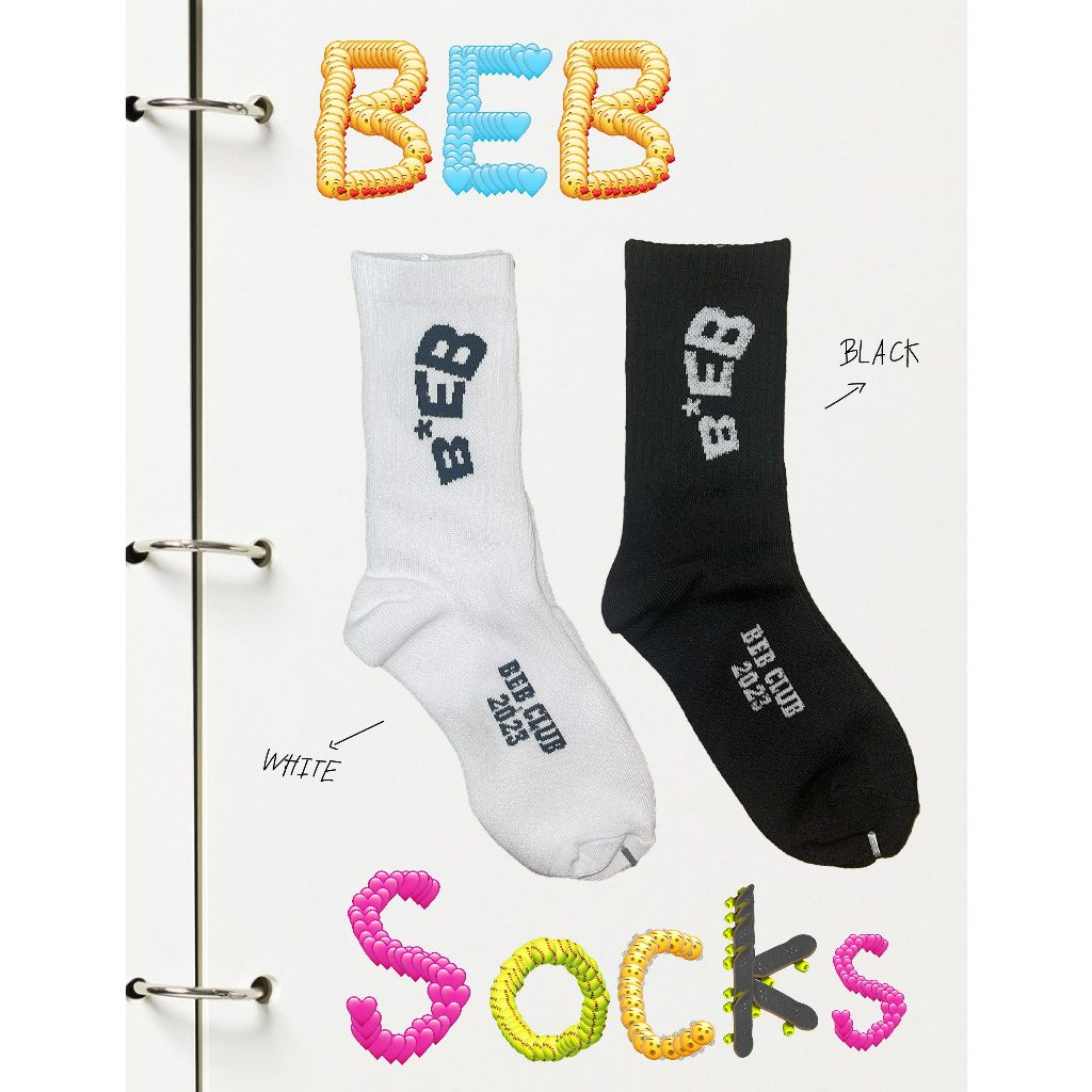 BEB CLUB LOGO SOCKS ถุงเท้าแบรนด์เบบคลับ