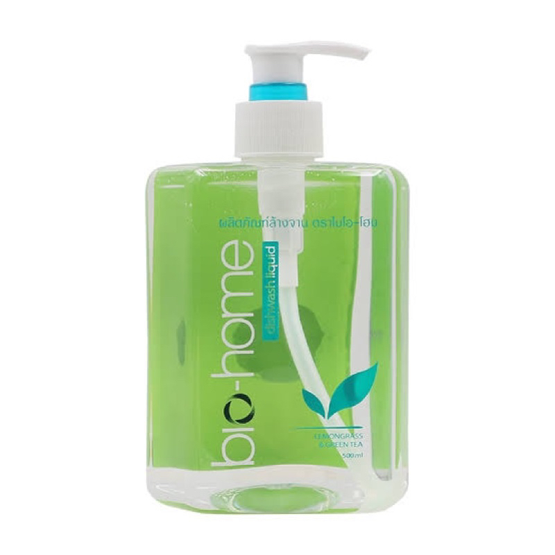 Bio Home dish wash lemonglass 500ml. น้ำยาล้างจานกลิ่นตะไคร้ชาเขียว