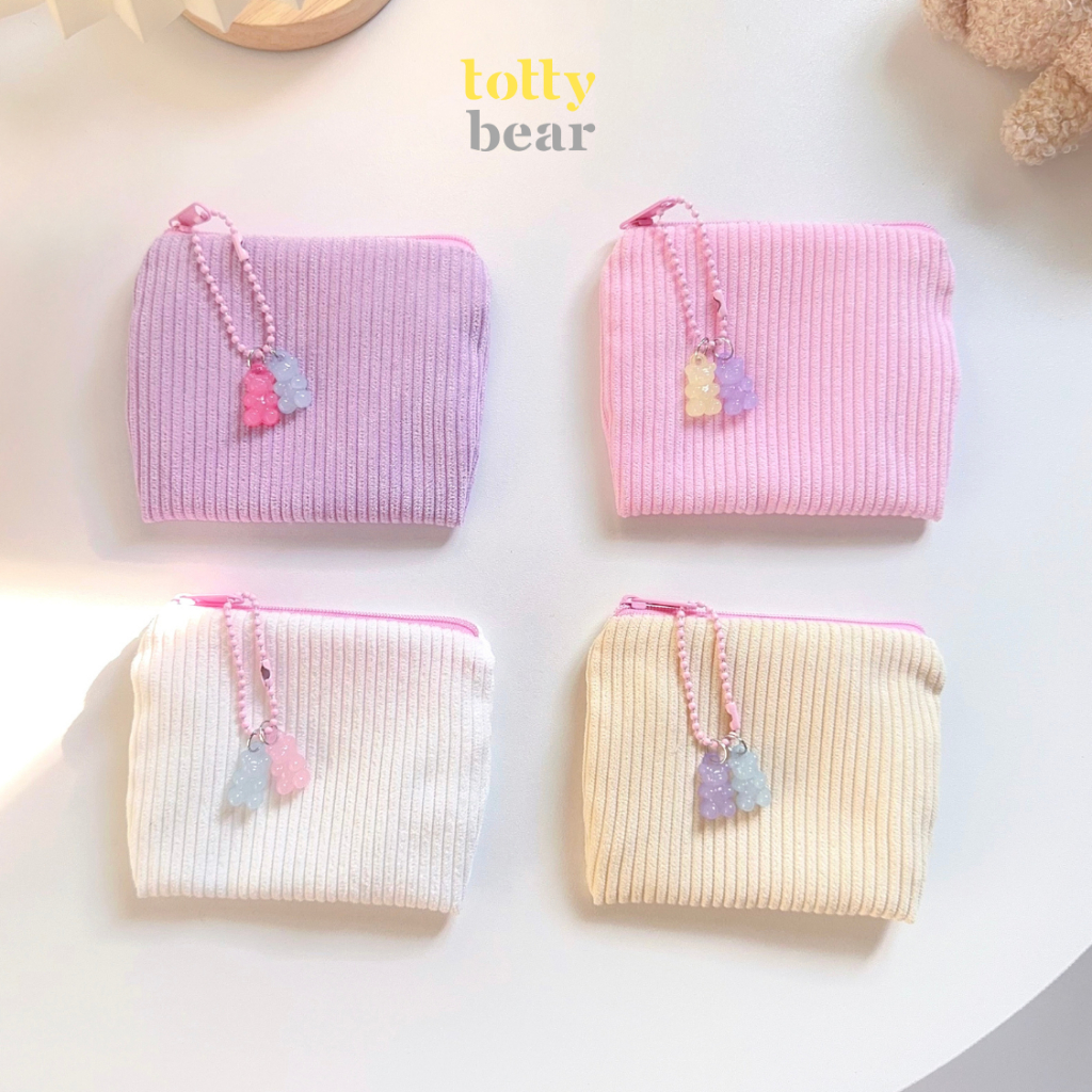 🌷 𝐅𝐥𝐮𝐟𝐟𝐲 𝐩𝐨𝐮𝐜𝐡 🍊 ʕ•ᴥ•ʔ กระเป๋าลูกฟูก ใส่เหรียญ สตางค์ แบงค์ได้ มีถึง 12 สีน่ารัก