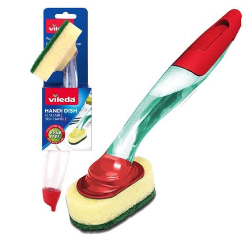 Vileda handi dish refills 4pcs / แบบรีฟิล หรือแบบด้าม แฮนดิช ที่ล้างจานแบบด้ามจับ มีแบบรีฟิลขายแยก