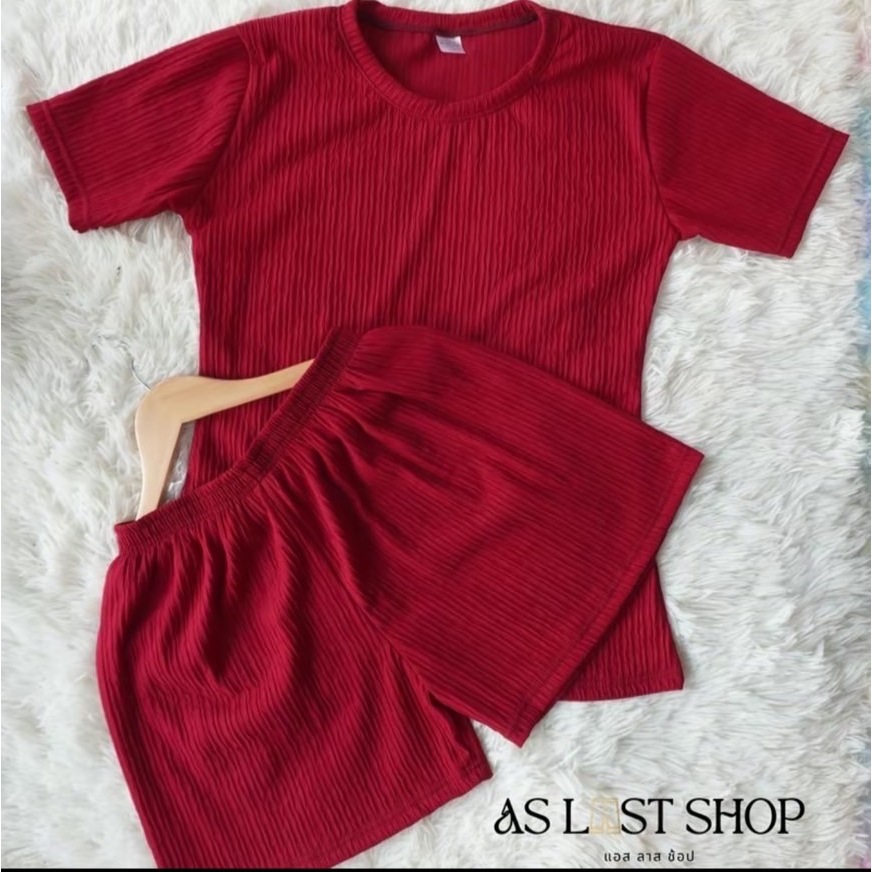 ชุดเซ็ต เสื้อ+กางเกง ขาสั้น ผ้าท๊อฟฟี่