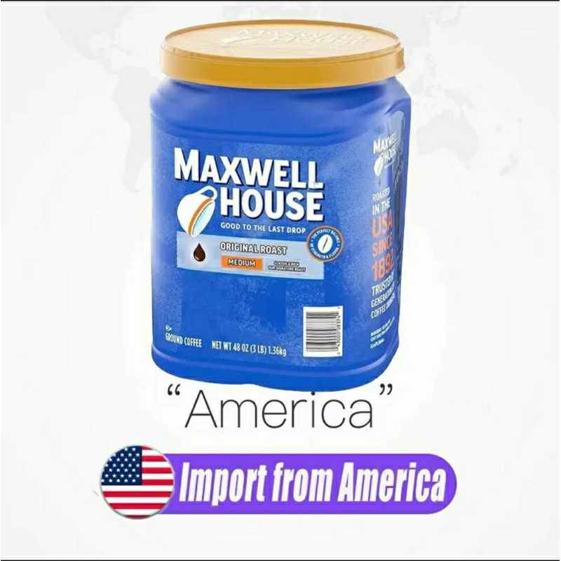 กาแฟ MAXWELL HOUSE จาก American medium coffee powder 1.36kg ขนาดใหญ่
