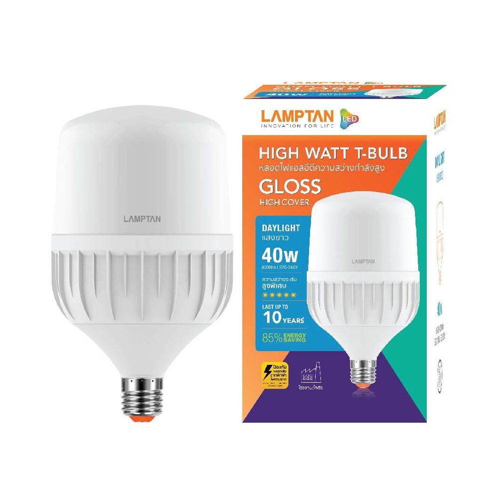 LAMPTAN หลอดไฟ LED 40W T-BULB GLOSS DAYLIGHT 1200548