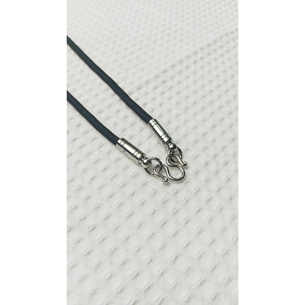 R22 สร้อยเชือกปลายหุ้มสแตนเลสตอกหมุด หนา 4 มิล 1 ห่วง ยาว 20″,22″,24″,26″,28″ สร้อยคอห้อยพระ ราคา ถูกที่สุด ดีลบีเคเค แกลเลอรีภาพที่ 2