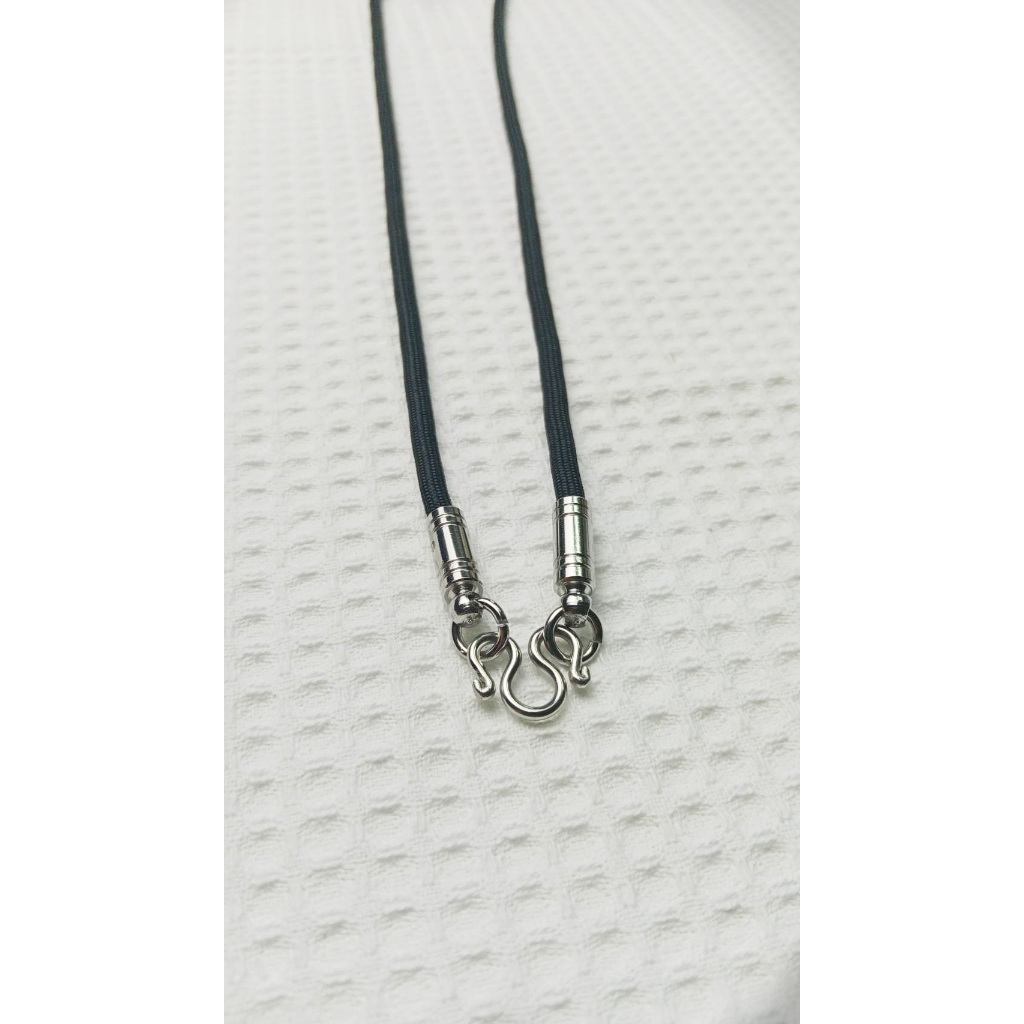R22 สร้อยเชือกปลายหุ้มสแตนเลสตอกหมุด หนา 4 มิล 1 ห่วง ยาว 20″,22″,24″,26″,28″ สร้อยคอห้อยพระ ราคา ถูกที่สุด ดีลบีเคเค แกลเลอรีภาพที่ 3