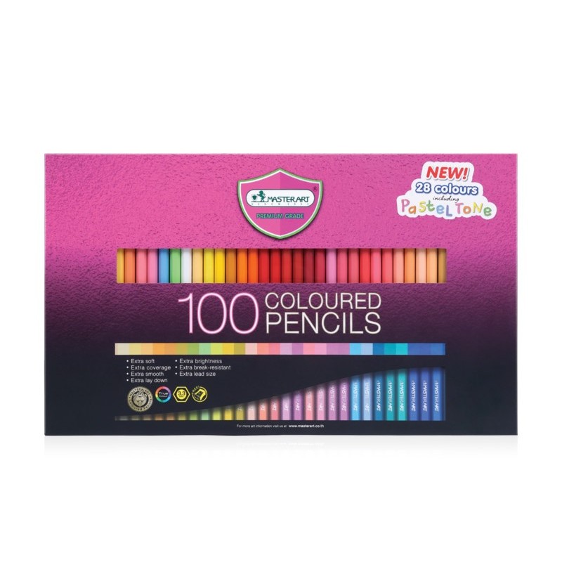 ✅️🔥ส่งไว!! Master Art สีไม้ ดินสอสีไม้ แท่งยาว 100 สี รุ่นใหม่ จำนวน 1 กล่อง