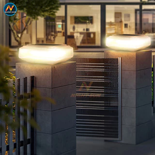 NEW📌โคมไฟหัวเสาโซล่าเซลล์ led ไฟติดผนัง ไฟตกแต่งสวน solar light กันน้ำ ทนแดด อุปกรณ์ครบชุด สว่างรอบทิศทาง