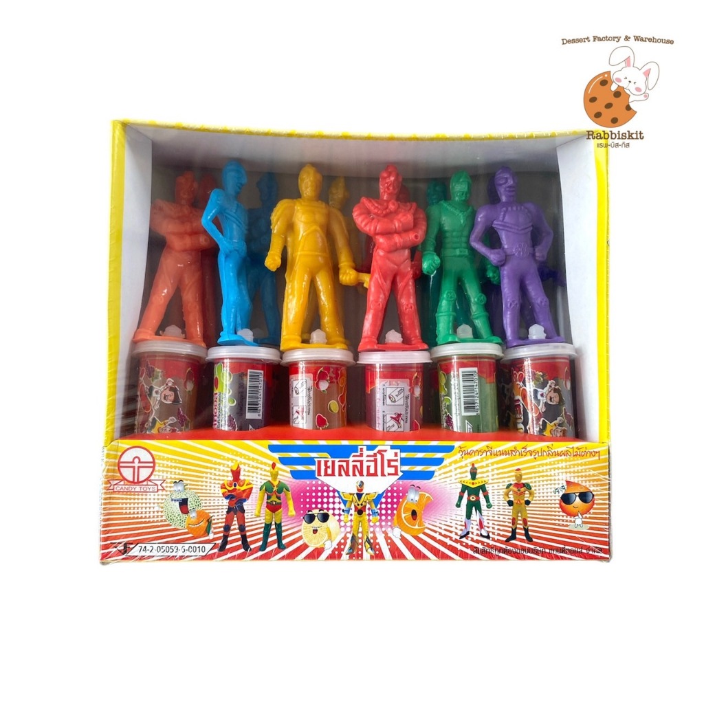 เยลลี่หุ่น เยลลี่ทอย  แถมของเล่น ตุ๊กตานักสู้(JellyToys) กล่องละ12หลอด