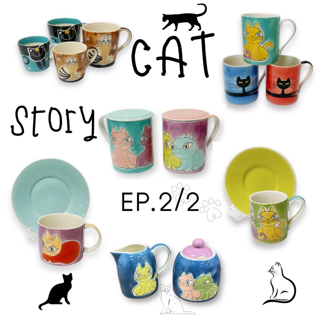 INDRA CERAMIC ชุดเซรามิกลายแมว New arrival EP.2/2 เซรามิกเข้าไมโครเวฟได้