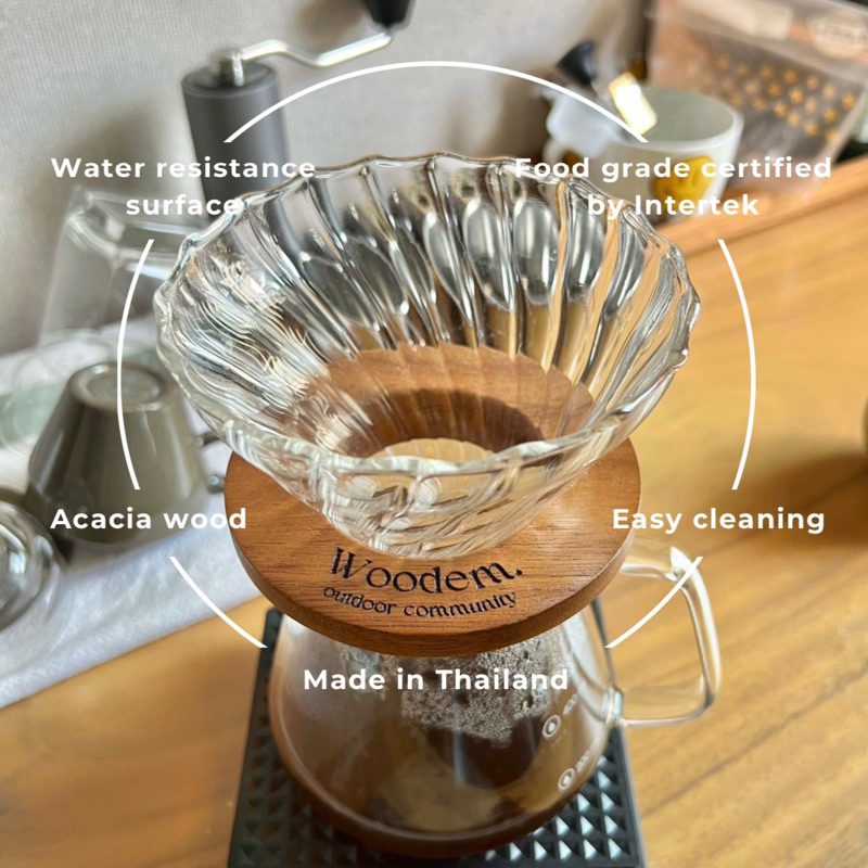 Coffee Dripper ดริปเปอร์ ฐานไม้ดริปกาแฟ (สินค้าเฉพาะฐานไม้)