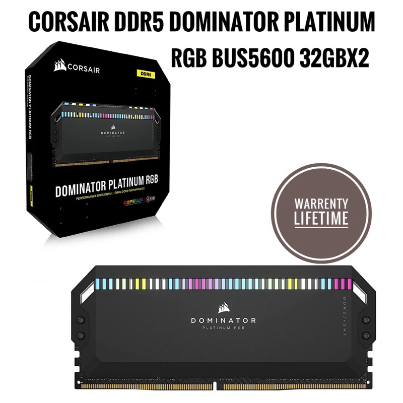 64GB(32GBx2) CORSAIR DOMINATOR PLATINUM RGB DDR5 Bus 5600MHz