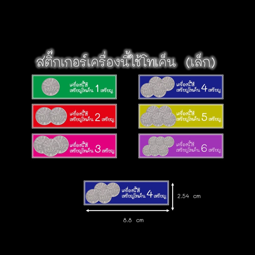 สติ๊กเกอร์ตู้โทเค็น บอกจำนวนโทเค็น