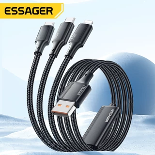 Essager 7A 100W 3 In 1สายสายชาร์จไมโครชนิด C สำหรับ14 13 Pro Max Samsung Xiaomi Huawei