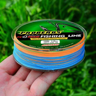 PROBEROS สายพีอีถัก4 เอ็นตกปลา สายตกปลา หลากสี เหนียว ทนทาน ยาว100 เมตร FISHING LINE