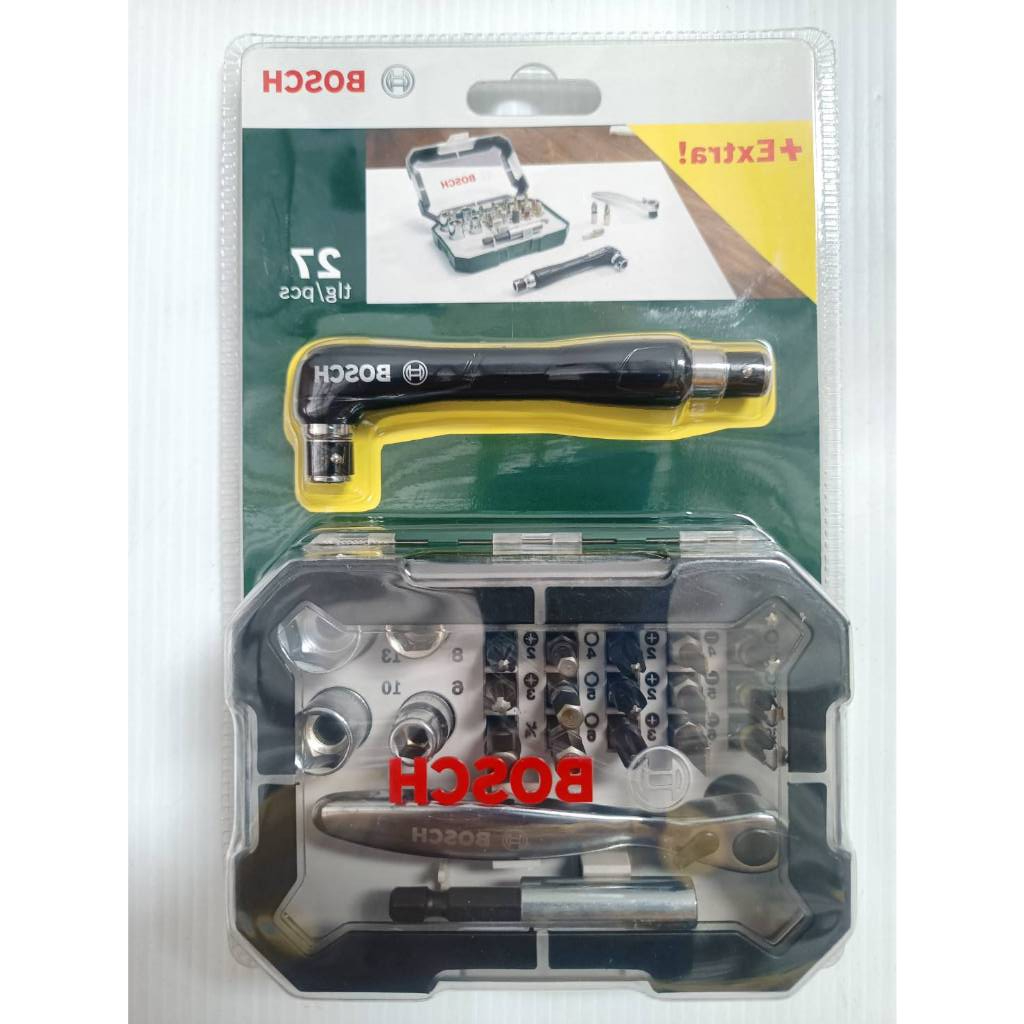 BOSCH ชุดเครื่องมือไขควงและไขควง + extra รุ่น 2607017392 / 27 ชิ้น ชุดไขควง angel driver ของแท้100%