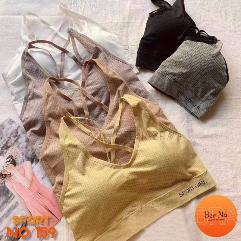 สปอร์ตบราพลัสไซส์ ดีเทลสายไขว้ด้านหลัง รหัส 159 ขนาดฟรีไซส์ มีหลายสีให้เลือก