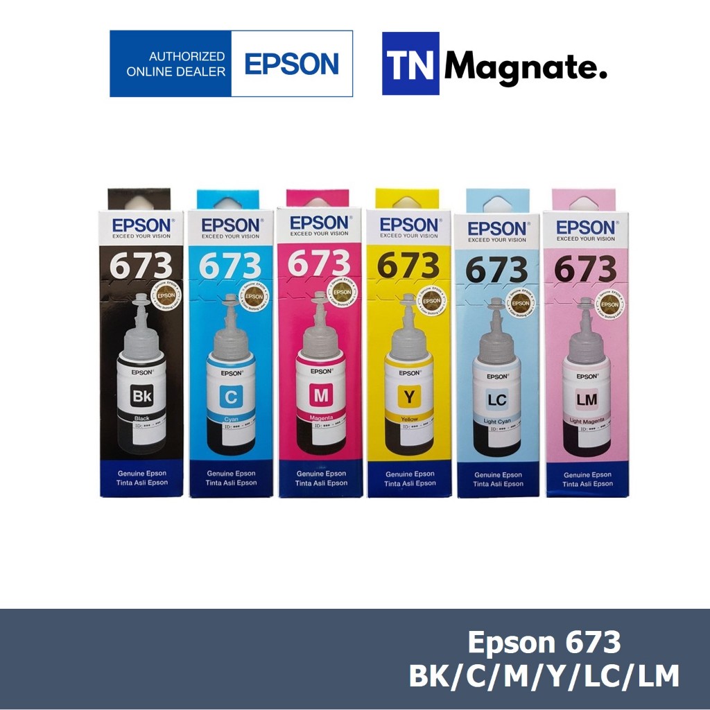 [หมึกพิมพ์] Epson T673 (BK/C/M/Y/LC/LM) - เลือกสี