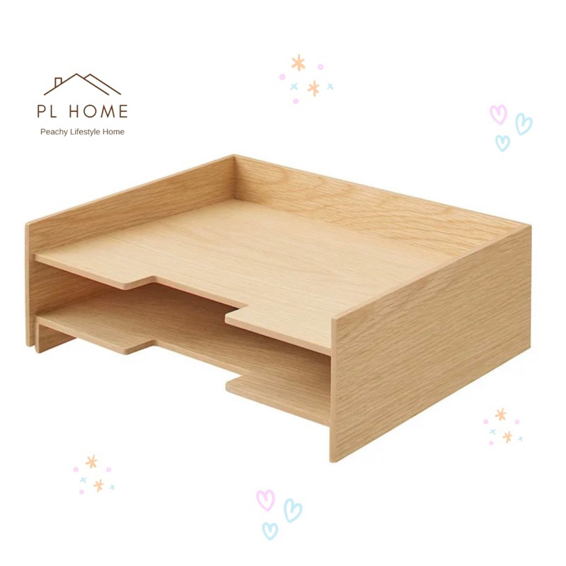 PL58 ชั้นวางเอกสาร แฟ้ม หนังสือ ทำจากไม้ยางพาราเกรดA สวยงาม แข็งแรง