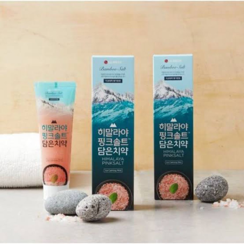 Bamboo salt himalaya pink salt toothpaste/ ice calming mint 100g.ยาสีฟัน นำเข้าจากเกาหลี🇰🇷 จากเกลือห