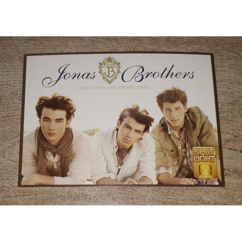 Jonas Brothers โปสการ์ด Promo Postcard Lines, Vines And Trying Times Channel [V] / Not CD ไม่ใช่ ซีด