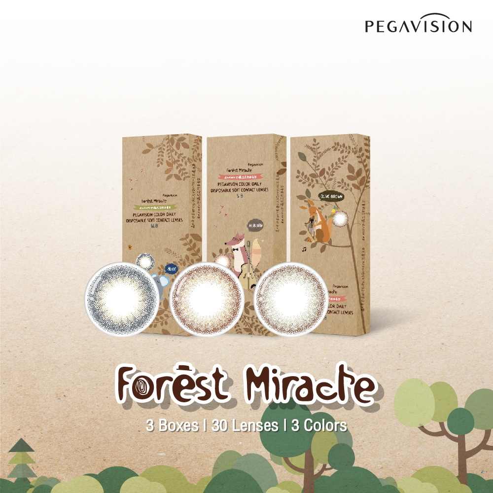 คอนแทคเลนส์สี รายวัน PEGAVISION รุ่น Forest Miracle (set 3 กล่อง/ 30 เลนส์)