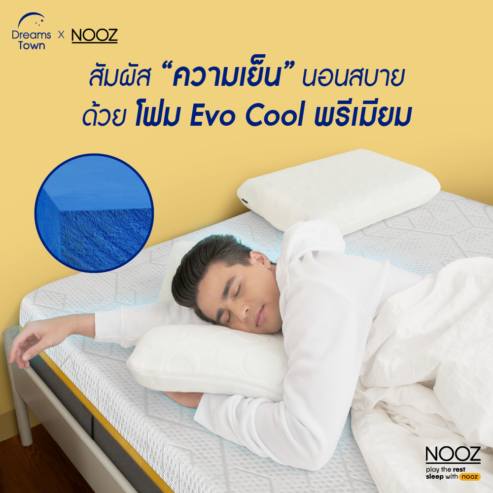 NOOZ ที่นอนยางพาราแท้ 100% บอกลาอาการปวดหลัง จัดส่งในกล่อง น้ำหนักเบา ขนย้ายง่าย า นุ่มแต่ไม่ยวบ รุ่น Sunny Evo