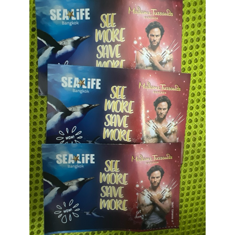 บัตรเข้าชม SEALIFE Bangkok Ocean World   3 ใบ