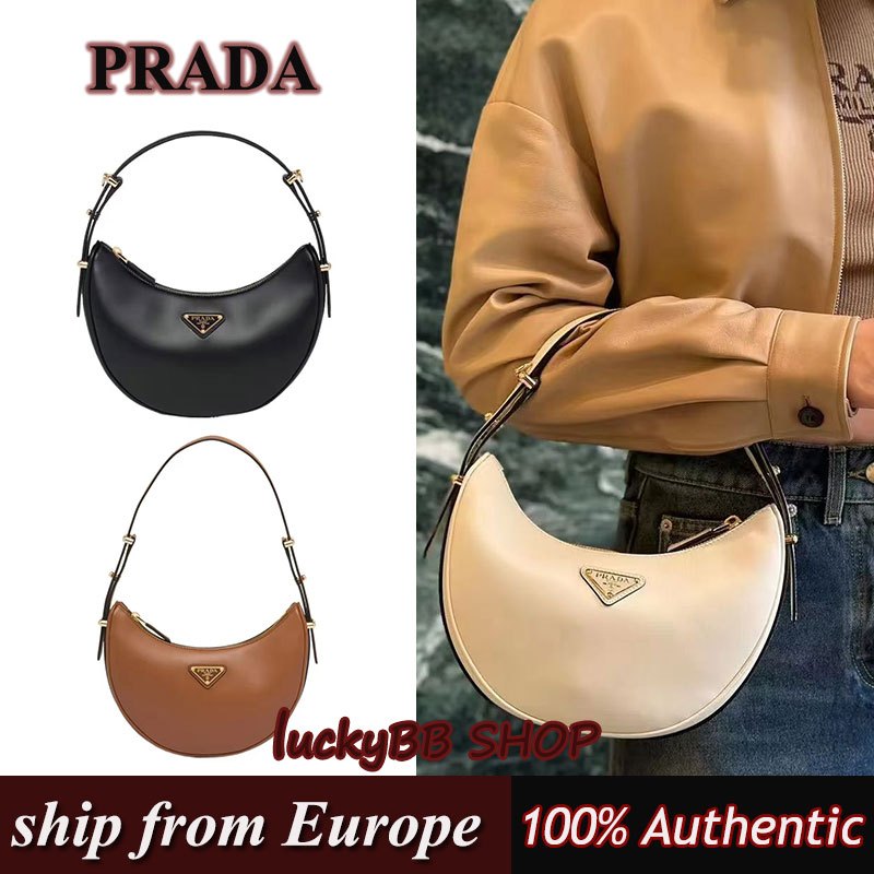 PRADA Arque กระเป๋าใต้แขน กระเป๋าสะพายข้าง 1BC194 ของแท้100%