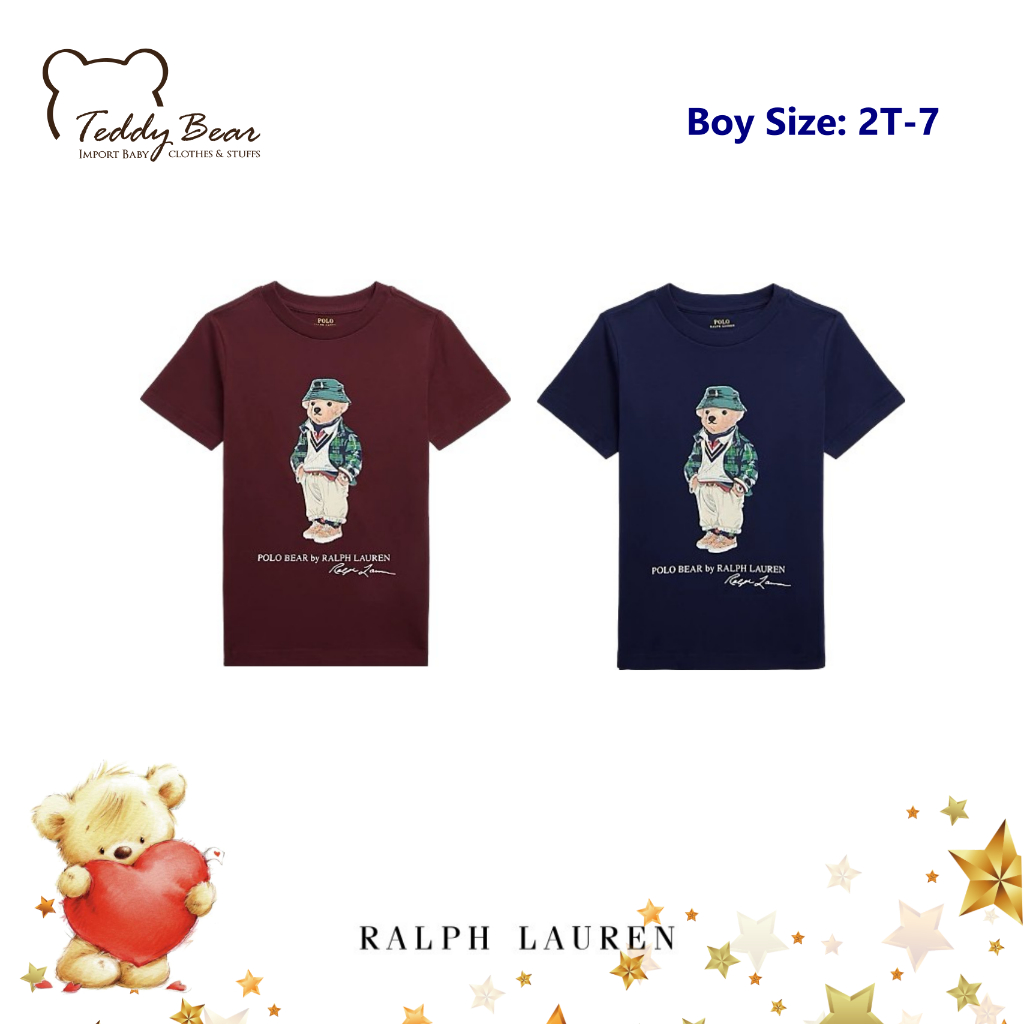 เสื้อยืดเด็ก Ralph Lauren Polo Bear Cotton Jersey Tee ของแท้ (Boy Size: 2T-7)