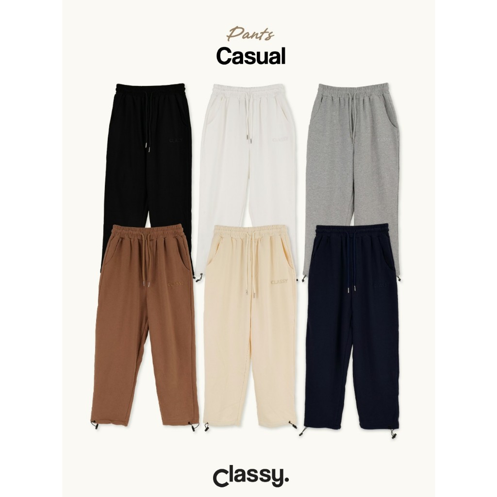 #กางเกงขายาว
#เอวยืด
#ปักโลโก้
#ผ้าคอตตอน
#CasualPants