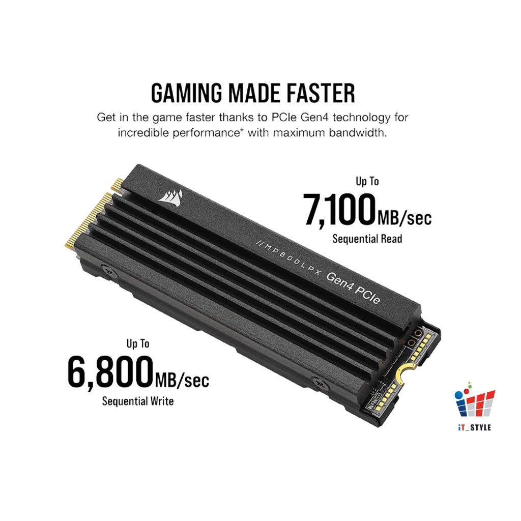 SSD CORSAIR MP600 PRO LPX 2TB PCIe Gen4 x4 NVMe M.2 SSD - PS5 ประกันศูนย์ไทย